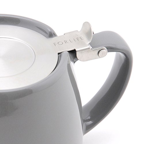 FORLIFE Stump Teapot with SLS Lid and Infuser, 18Ounce, Gray The