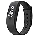 POTO 2017 New Waterproof Unisex Rubber LED Watch Date Sports Bracelet Digital Wrist Watch Gift (Black)