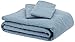 Amazon Basics Oversized Quilt Bed Set, Embossed Coverlet and Shams - King, Spa Blue Floral