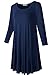 LARACE Women’s 3/4 Sleeve Casual Swing T-Shirt Dresses(2X, Navy Blue)