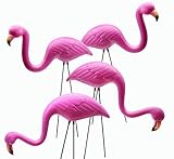 GiftExpress Set of 4, Small Pink Flamingo Yard Ornament/Mini Lawn Flamingo Ornaments/Pink Flamingo Garden Yard Decor (4)