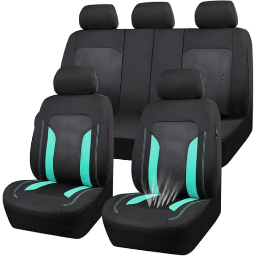 CAR GRAND Universal Car Seat Covers Full Set Airbag Competiable Washable for Car Truck SUV (Mint blue)