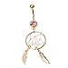TOOGOO(R) Belly Ring Beautifully Gold Dream Catcher Feather Rhinestone Piercing Belly Button Navel Ring Barbell (Pink)
