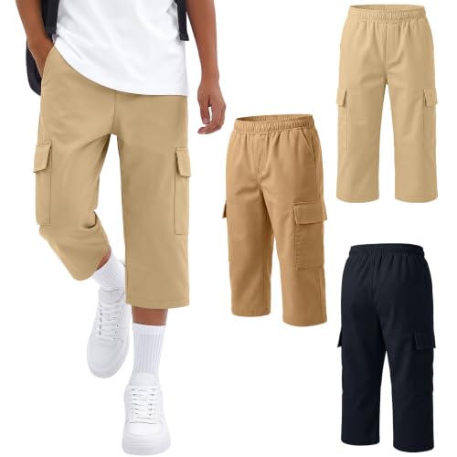 Halfchet 3 Pack Boys School Pants, 3-Color, 10-11 Years at Amazon