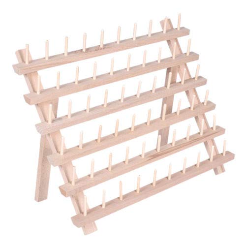 FidgetFidget Stand Holder Steady Wooden Embroidery Thread 60 Spools 40x32cm Yarn Shafts Shelf - Thumbnail 7