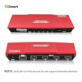 TESmart HDMI Splitter 1x4 1 in 4 Out HDMI Splitters 4K@60HZ 4:4:4 Supports HDCP 2.2 HDMI Splitter 4K Supports Output 1080P@60Hz and 3840x2160@60Hz 4:4:4 for Different Resolution Monitors