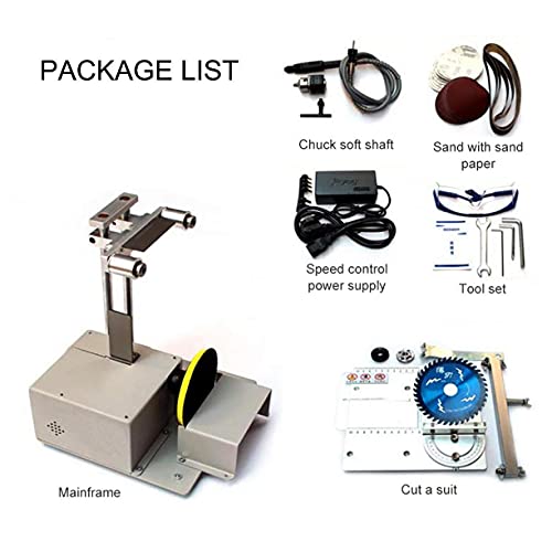 KUANDARMX Mini Tischkreissäge Schneidemaschine, Multifunktions 4 In1 Elektrobandschleifer Kantenschärfer, 7-Fach… – Bild 6