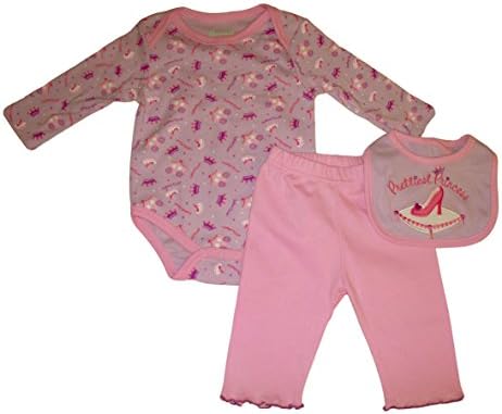 Kristen Hanah Baby Girls 3pc Prettiest Princess Pants Set, 0/3 Months