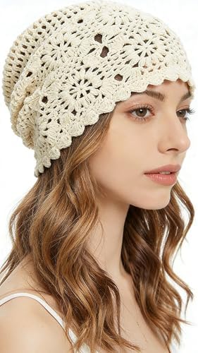 Hshsclth 100% Cotton Crochet Beanie Hat Handmade Knit  display picture 1