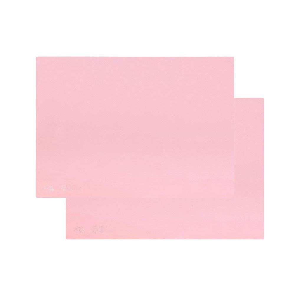40x30cm Silicone Placemats for Kids, Non Stick Heat Resistant Tablemat, Kitchen Dining Table Mats Place Mat (Pink (T:0.1cm), 2)