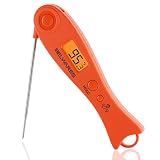 Meat Thermometer Instant Read Digital Food Thermometer Fork BBQ Grill Thermometer, Kitchen Probe with Long Fork for Grilling, Cooking and BBQ Fork with LED Screen and Ready Alarm