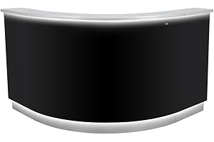 DIR LED Illuminated Curved Reception Desk Receptionist Area Counter Combination Janus