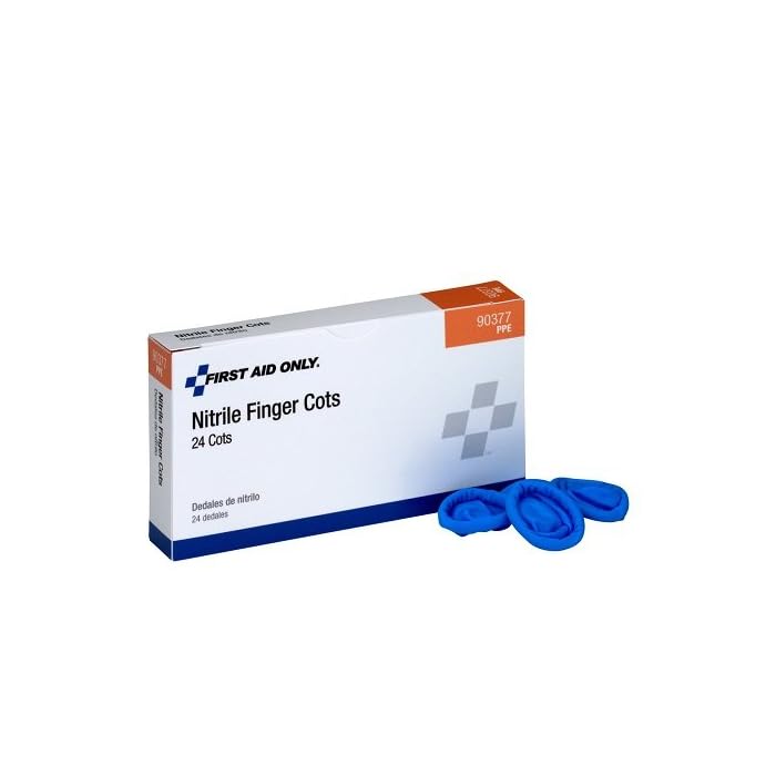 PhysiciansCare 90377 Nitrile Latex Free Finger Cots, Large (Box of 24)