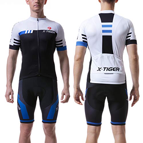 image for X-TIGER Men's Cycling Jersey Set Short Sleeve Biking with 5D Gel Padde
