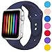DaQin Bands Compatible with Apple Watch Band 38mm 40mm, Soft Silicone Sport Replacement Wristbands Strap for iWatch Series 4, Series 3/2/1, Dark Blue, S/M