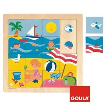 Goula Puzzle verano piezas de madera Diset