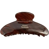 ZHOUMEIWENSP French Large Hair Claw Clips for Thick Hair, Tortoise Hair Clips, Acrylic Celluloid French Butterfly Jaw Clips, Strong Hold for Women Girls (Caramel color)