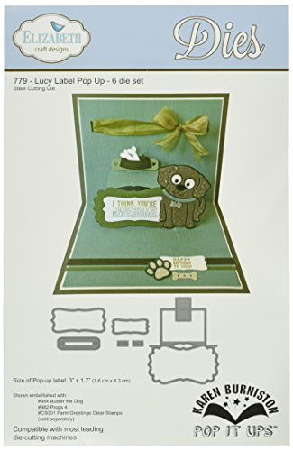 Elizabeth Craft Designs Pop It Up Metal Dies by Karen Burniston, Lucy Label Pop Up