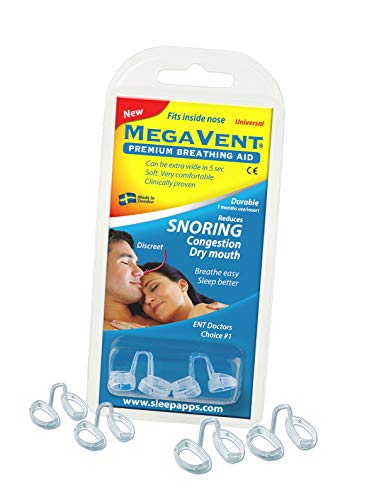 Megavent v 2.0 – New Swedish Nasal Breathing & Snoring Aid. CE reg. Clinically proven. Endorsed by ENT doctors. Can also be shaped individually. Snoring Relief for Comfortable Sleeping.