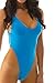Women Sexy One piece High Cut Thong Swimsuit Monokini (XL（8-10）)