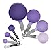 COOK With COLOR 8 Piece Nylon Measuring Cups and Measuring Spoon Set with Stainless Steel Handles (Lavender)