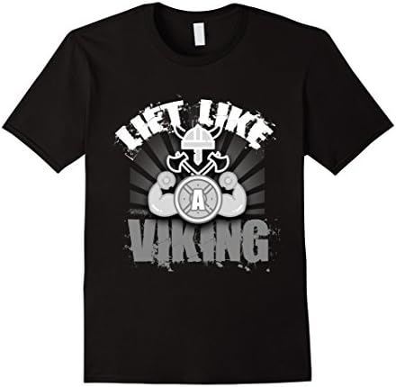 Mens Lift Like A Viking Funny Training Fitness Gym T-Shirt Gift Large Black
