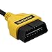 AUTOAND Wired 150cm OBD2 16Pin Male to Female Extension Cable Diagnostic Extender Cord, Yellow (Round 16 Pin 150cm)