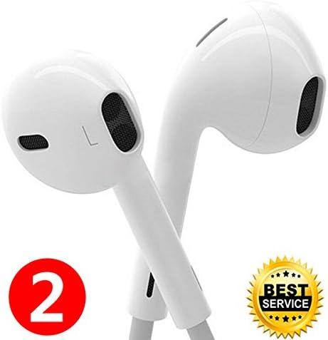 2 Pack Wired Earbuds, Elecer   In Ear Headphones with Microphone Stereo Earphones for Apple   6s 6 Plus 5s 5 SE 5c 4s 4 3 iPad iPod 7 8 7s Earbuds IOS Earphones White Earbuds with Mic