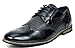 Bruno MARC FLORENCE Men's Oxford Modern Classic Brogue Lace Up Leather Lined Perforated Wing-tip Dress Oxfords Shoes