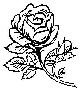 Art Stamps 317A Single Rose Stamp, Black