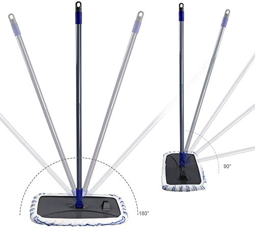 Mastertop mop, groot, vlak, microvezel, 40 x 21 cm, draaibaar, voor het reinigen van houten vloeren, tegels, marmer - Afbeelding 6