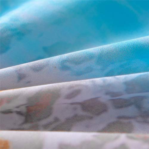 Bohemian Comforter Set Queen Blue ,Coastal Ocean Themed Quilt,Lightweight Microfiber Bed Comforter Sandy Beach Starfish…