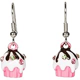 Heirloom Finds Multi Crystal Pink Cupcake Birthday Charm Dangle Earrings