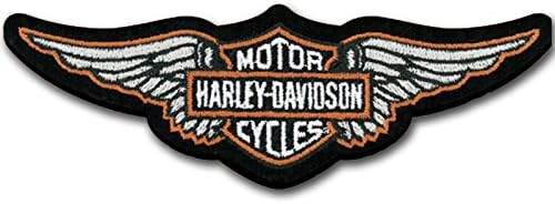 Harley Davidson Wings Embroidered Patch 5" x 1 5.8" Logo Sew Ironed On Badge Embroidery Applique Patch