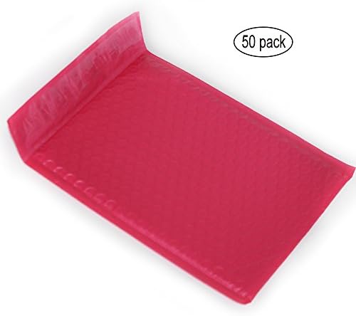 HLRM 6 x 10 Inches Pink Poly Bubble Mailers Padded Envelopes (Pack of 50) BM6950