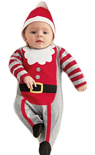 Nagoo Christmas Boys Girls Baby Long Sleeve Rompers Costume Xmas Outfits