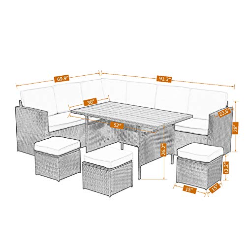 Wisteria Lane Patio Furniture Set, Outdoor 7 Pieces Sectional Sofa