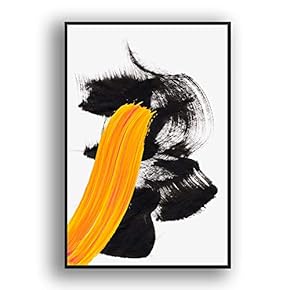 Framed Canvas Wall Art for Living Room, Bedroom Colored Brush Canvas Prints for Modern Home Decoration Ready to Hang - 16"x24" inches