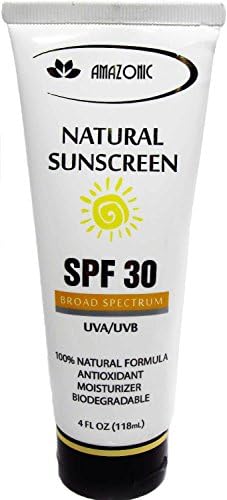 Amazonic Natural Sunscreen SPF 30, Unscented, UVA/UVB Broad Spectrum Protection, 4 oz