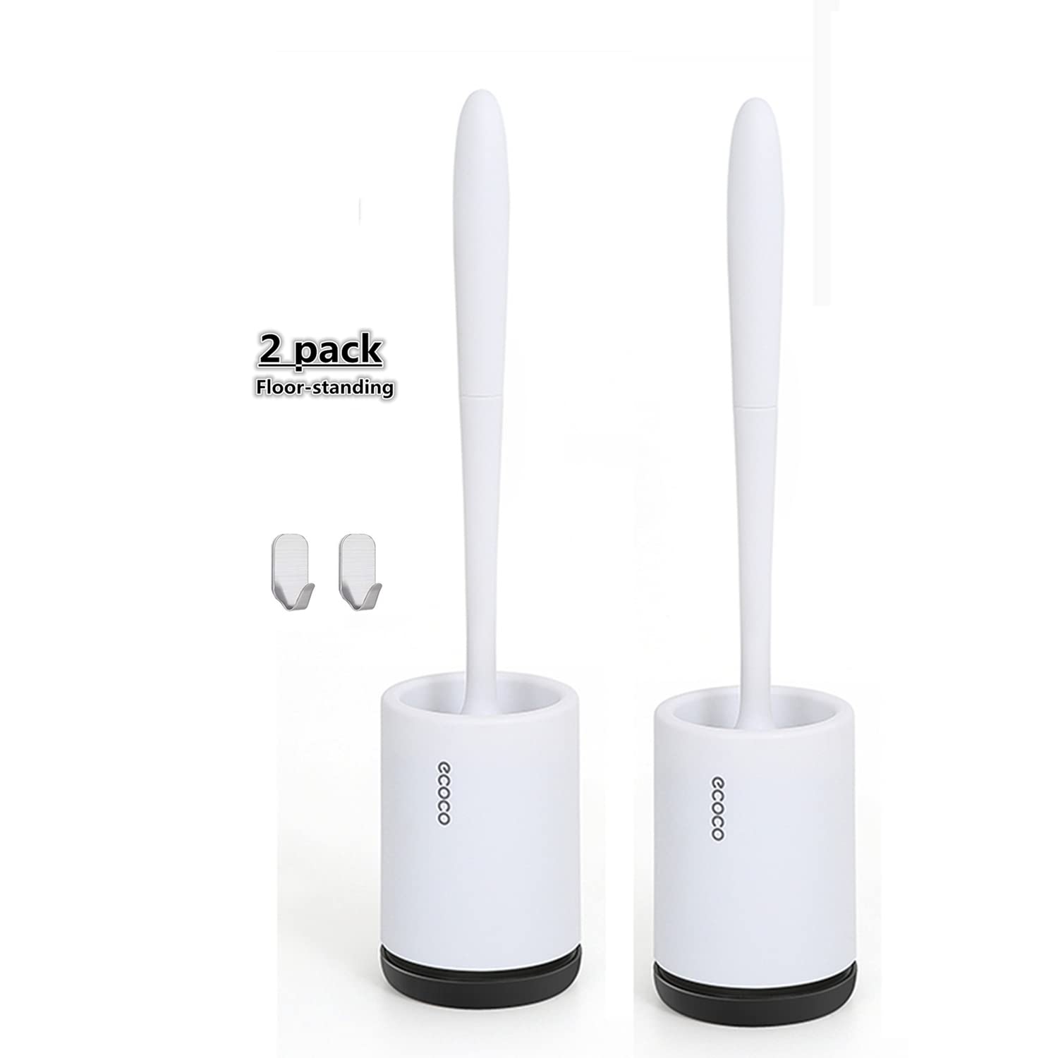 Meiyijia Antibacterial Toilet Brush with Clean Silicone Bristles (Standing) 2 Pieces