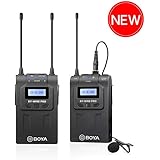 Wireless Lavalier Microphone Smartphone, BOYA Dual-Channel System Transmitter &amp; Receiver for DSLR Camera Recorder iPhone X 8 7 6 Samsung Youtube Street Interview Facebook Livesteam Vblog