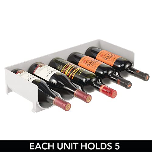 mDesign Plastic FreeStanding Water Bottle and Wine Rack Storage Organizer for Kitchen