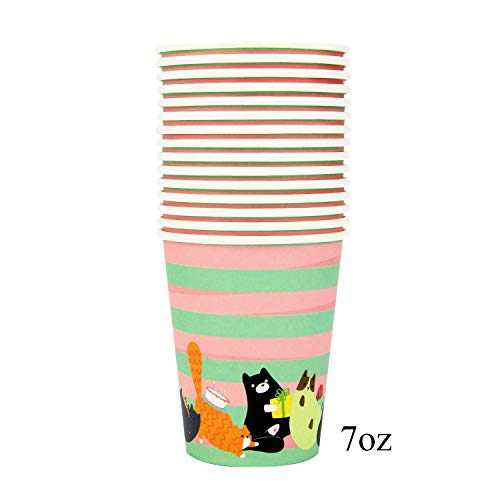 177 Piece Cat Theme Party Supplies Set Including Banner, Plates, Cups, Napkins, Tablecloth, Spoon, Forks, and Knives, Serves 25 - Thumbnail 3