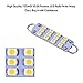 LEDKINGDOMUS 561 Bulb 44mm Bright White Festoon LED Bulb, 12 SMD Rigid Loop 1.73