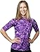 Aqua Design Women UPF 50+ Short Sleeve Comfort Fit Rash Guard Swim Surf Shirt,Liquid Purple,Large