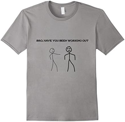 Mens Funny Stick Figure Shirt Joke Work Out Tee XL Slate