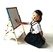 YARMOSHI My First Wooden Drawing Board Easel Double Sided Adjustable | Chalk Blackboard & White Dry Erase Surface, Magnetic Sponge, Marker Pens, Chalks & Bottom Tray | Learning Play for Toddlers!