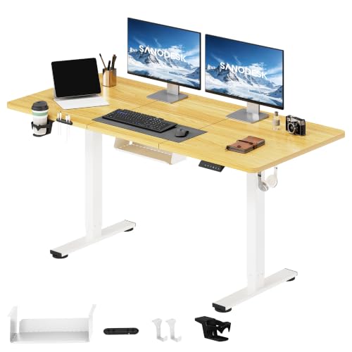 SANODESK Höhenverstellbarer Schreibtisch elektrisch 140x60 cm