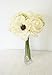 Sweet Home Deco 10’’ Blooming Peony and Anemone Silk Artificial Wedding Bridal Bouquet/Home Flower (No Pot Included) (Cream)