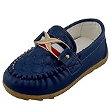 DADAWEN Boy's Girl's Classic Slip-on Loafers Oxford Flat Shoes Blue US Size 10 M Toddler